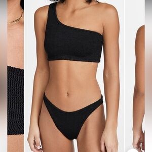 NWOT textured fabric one shoulder cheeky bottom bikini